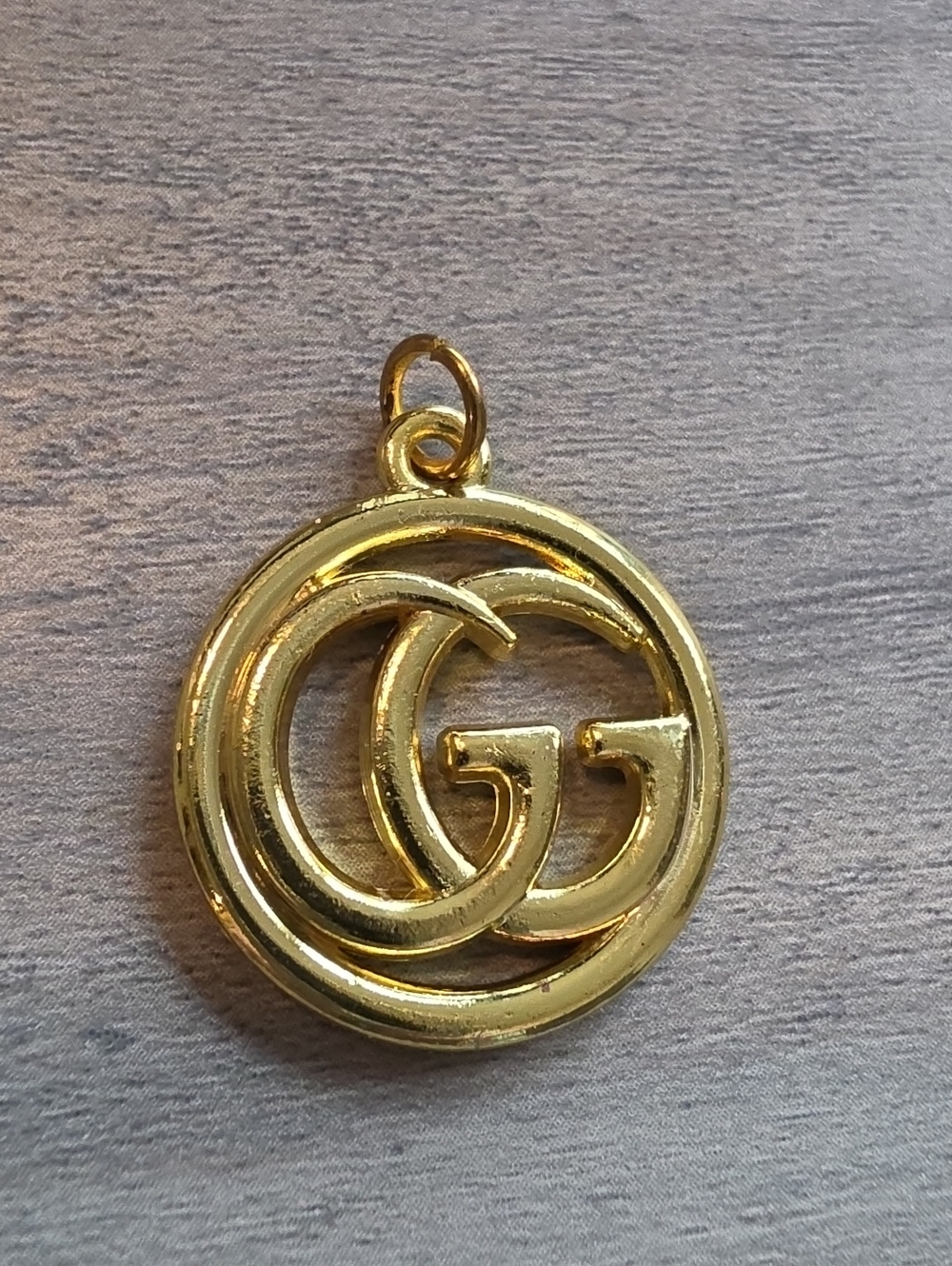 Gucci Gold Tone Circle Pendant Charm - Women Jewelry